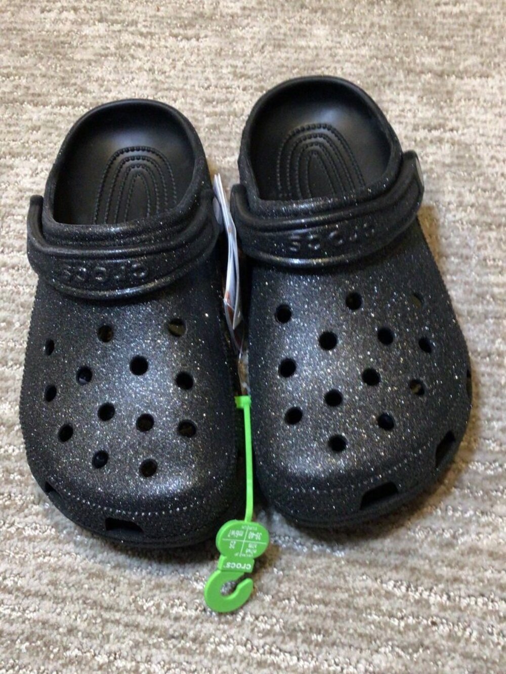 Crocs Black Glitter Sz: M7/W9